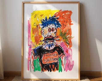 Twisted Firestarter: Neo-Expressionist Art Print