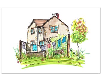 Washing Day, Rainow, Peak District - Travel Wall Art for Home or Office