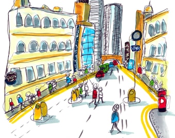 Deansgate, Manchester - Travel Wall Art for Home or Office