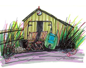 Our Shed, Kerridge, Cheshire - Travel Wall Art for Home or Office