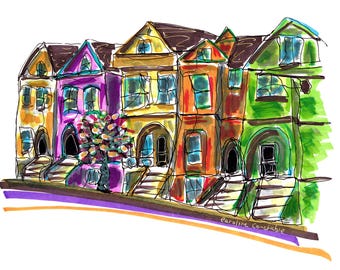 The Painted Ladies, San Francisco, USA - Travel Wall Art for Home or Office Wall Art Poster Print