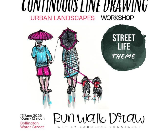 Featured listing image: Continuous Line Drawing Workshop | URBAN LANDSCAPES (Street Life) | Bollington 13th June 2026