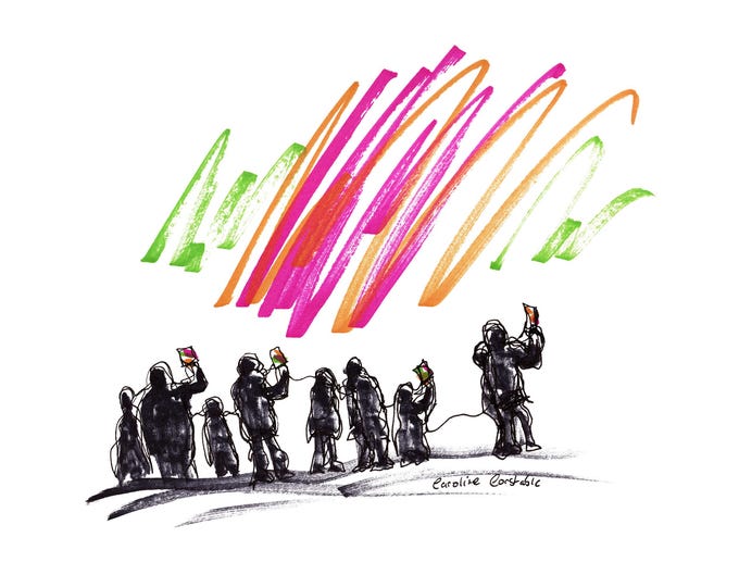Aurora Hunters, Iceland Art Print
