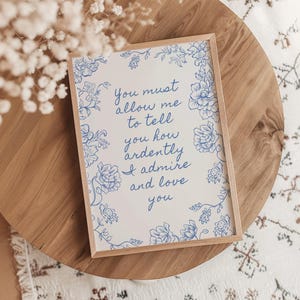 Sztuka ścienna „Duma i uprzedzenie”, prezenty Jane Austen, wydruki książkowe, plakat do kącika czytelniczego, wystrój w stylu chinoiserie coaster dla wnuczki