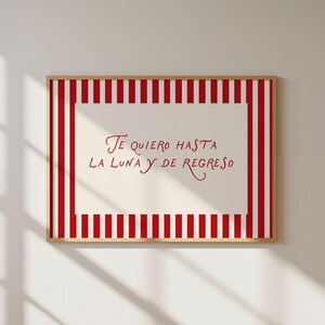 Whimsical Spanish Nursery Decor, I Love You to the Moon and Back Bilingual Poster, Kids Room Art, Cozy Family Quote Print, Baby Shower Gift image 6