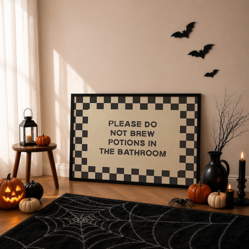 halloween bathroom decor, halloween bathroom sign, kids halloween decor, kids halloween party, kids halloween decorations, halloween party decor, halloween party decorations, witch halloween decor,