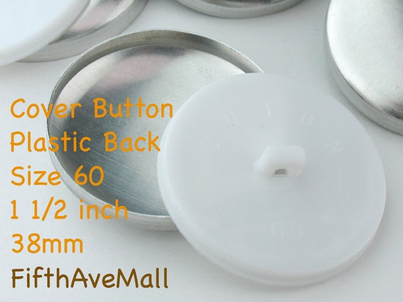 38mm Covered Button Size 60 White Plastic Back Fabric Cover Button