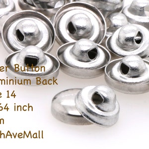 9mm covered button Size 14 Aluminum back diy fabric cover button to cover button blanks, self cover button shanks, bridal wedding button
