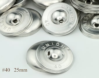 25mm covered button Size 40 Aluminum back fabric cover button to cover button blanks, self cover button shanks, buttons for sewing crafts