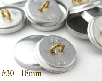 18mm covered button Size 30 Wire loop back fabric cover button to cover button blanks, self cover button shanks, buttons for sewing crafts