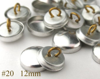 12mm covered button Size 20 diy Wire loop back fabric cover button to cover, cover button blanks, self cover button shanks, wedding button