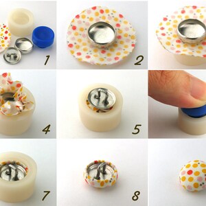 15mm covered button Size 24 diy Wire loop back fabric cover button to cover button blanks, self cover button shanks, bridal wedding button image 2