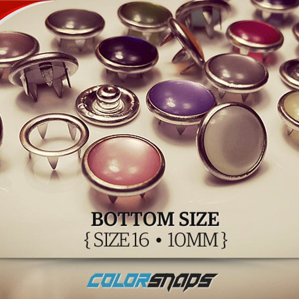 24 COLORS • Pearl Snap Button • Size 16 • Size 18 • 7/16 • Western • Fastener • Snaps • Prong • No Sew • Decorative • Pearlized • Metal