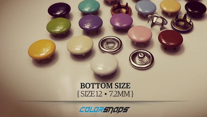 20 COLORS • Enamel Capped Snaps • Size 12 • 9/32 • 5/16 • 8 Mm • Snap ...