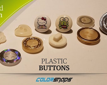 Estilos surtidos • Botón de plástico • Botón de vástago para coser • Botones de costura de plástico redondos • Botón de camisa novedoso