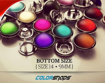 20 COLORES • Broches de presión perlados • Tamaño 14 • Tamaño 16 • 3/8 • 13/32 • Broche • Botón • Cierre • Sin costuras • Decorativo • Perlado • Poppas • Broches de presión