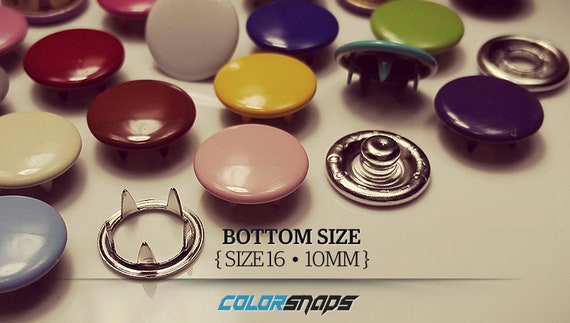 20 COLORS • Enamel Capped Snaps • Size 16 • Size 18 • 7/16 • 15/32 • 12mm • Snap • Button • Fastener • No Sew • Buttons • Coloured • Popper