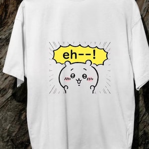 Leuk katoenen T-shirt met print Chiikawa, cartoon, casual, cadeau