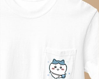 Chiikawa Pocket T-shirt: Hachiware Kawaii Graphic Tee