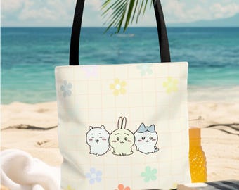 Chiikawa Tote bag, Gift, Personalized Canvas Tote Bag, Birthday gift for her, gift for mom, Cute Tote bags, Cartoon, Valentine's day gift