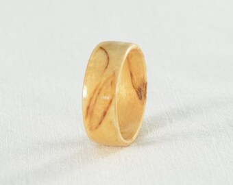 Wood Ring - Figured Birch Wood Bentwood Ring - Wedding Ring, Wedding Band, or Engagement Ring - All Natural - Handmade