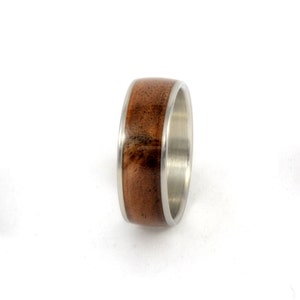 Wood Ring - Walnut Burl Wood Ring with Stainless Steel Core, Wood Ring, Wedding Ring, Wedding Band, Engagement Ring