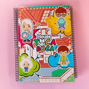 Casa Familiar Toca Boca – Casa de Muñecas de Papel Extragrande con Libro de Actividades / Libro Tranquilo para Niños / Juguete de Viaje para Niños Pequeños / Regalo para Niñas de 2 a 5 Años