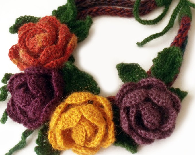 Crochet Flower Choker Crochet Necklace Flower Necklace Boho Etsy