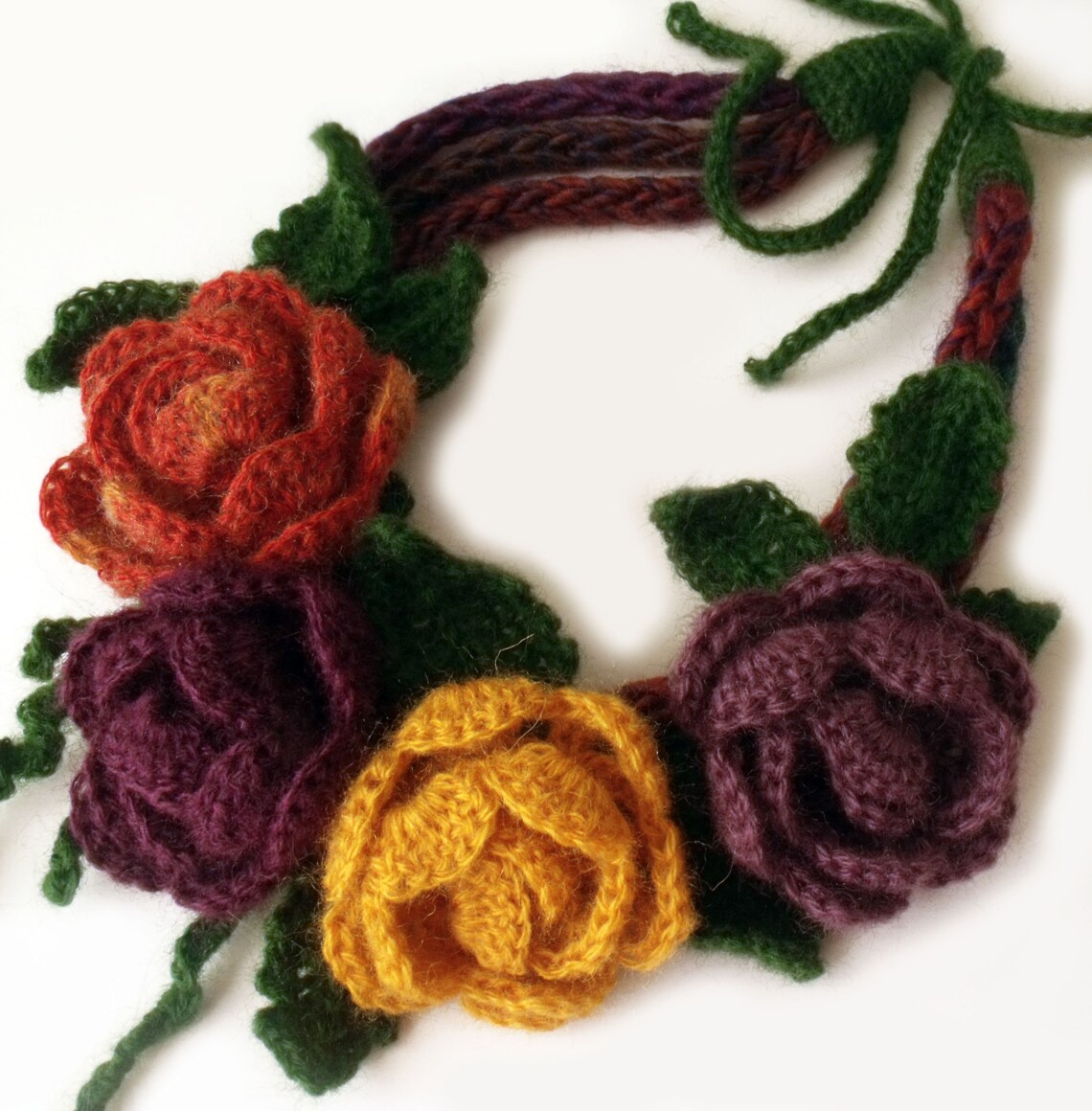 Crochet flower choker Crochet necklace Flower necklace Boho Etsy