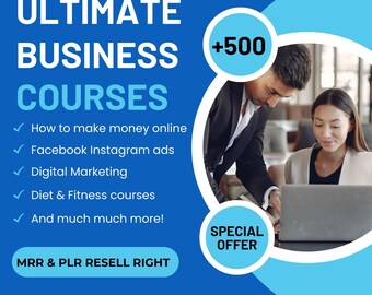500+ Business Courses Bundle: PLR & MRR Resell Rights (Digital Download)