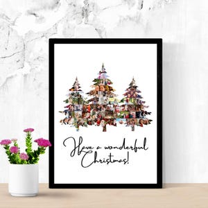 Christmas Tree Photo Collage Template: Editable Holiday Design (Digital Download)
