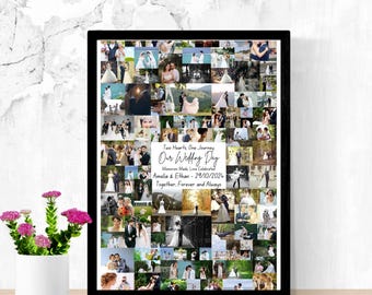 Wedding Photo Collage Canva Template: Customizable Keepsake (Digital Download)
