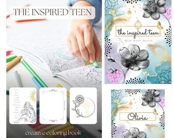 Empower Her Creativity: Personalized Teen Coloring Book and Custom Folder Set