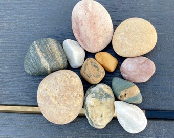 Rock /Stone Collection Nature Made Starter Set of 11  Natural Lake Stones , Granite , Quartz & Jasper C2