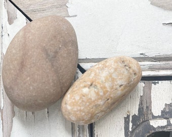 Healing Oblong Smooth Stone Set , Worry Stones , Anxiety Relief - Quartz & Sandstone 2.5”