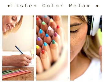 Stress Less With Listen Color Relax Calming Coloring Book PDF With Piano Music MP3s