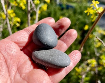 Natural Smooth Lake Stones for Grounding & Meditation , Calming Worry Stones From Nature , set of 2