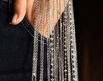 Silver Chain Belt: Y2K Edgy Festival Statement Jewelry
