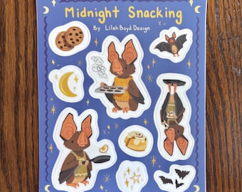 Bat Critters Sticker Sheet - Journal Planner Gift - Watter Bottle Stickers