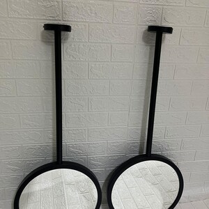 Ceiling Mounted Rectangular Bathroom Mirror, Hanging Vanity Mirror, Suspended Sink Mirror, Metal Framed, Customizable image 3