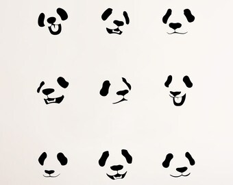 Panda Faces Wall Decal