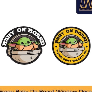 Naklejka na szybę samochodu Grogu Baby On Board