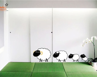 Cute Sheep Family Wall Decal