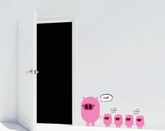 Oink Oink Cute Pigs Wall Stickers / Decals