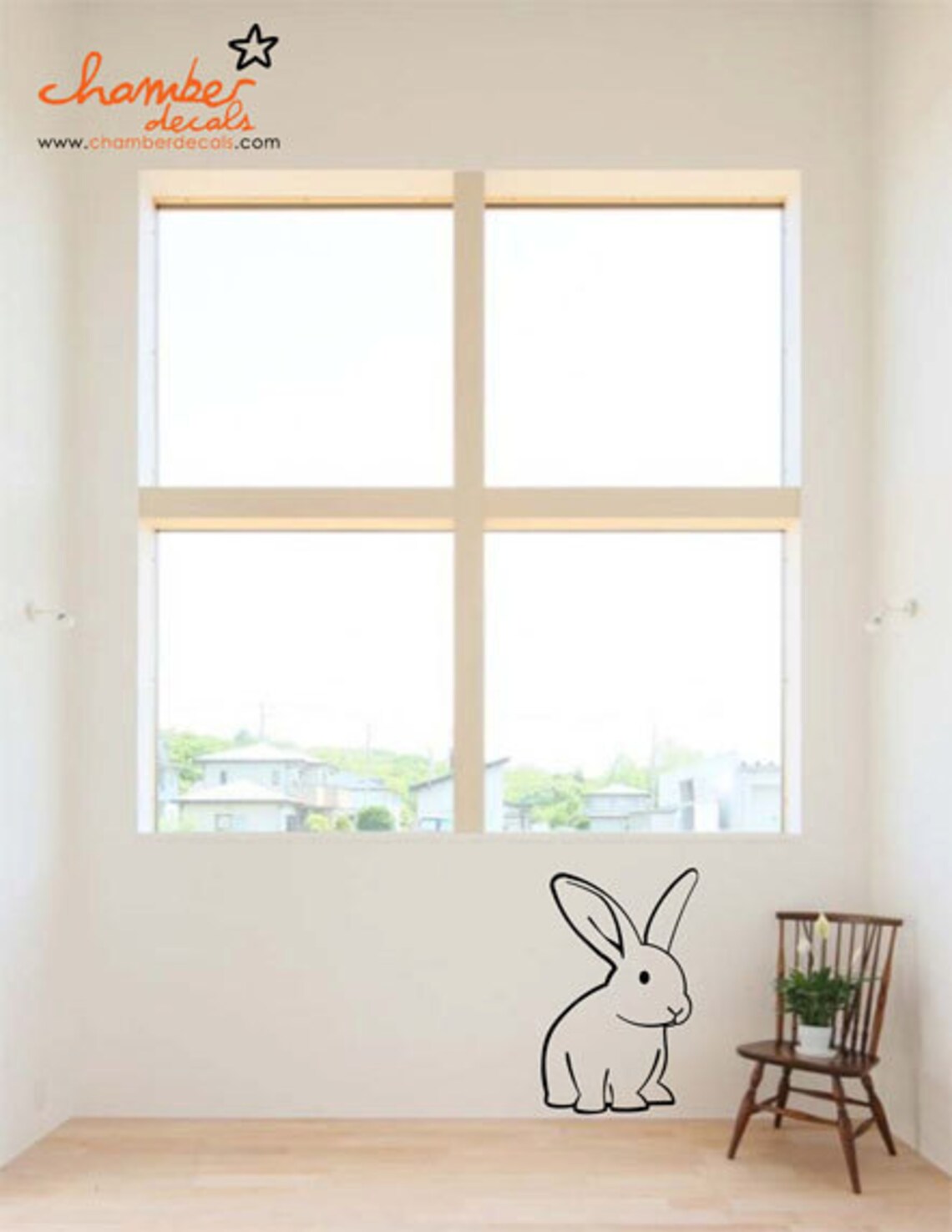 Cute Rabbit Wall Decal - Etsy