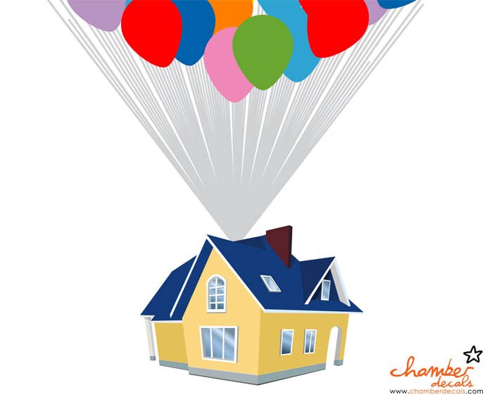 Up Inspired Floating House With Balloons Wall Decals Etsy
