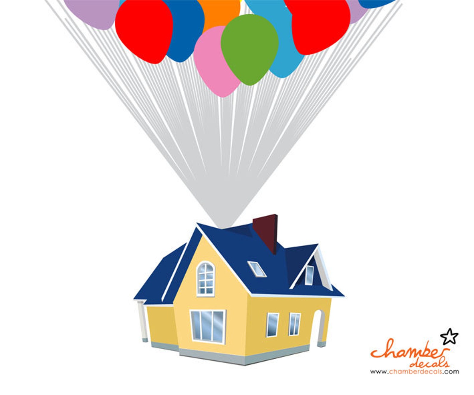 Colorful Balloon Floating House Over Paris City Wall Decal Etsy