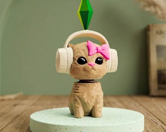 Vibe Cat Bobblehead De Sims Plumbob Dancing Kitty TikTok Meme Figuur Gamer Cadeaudecor