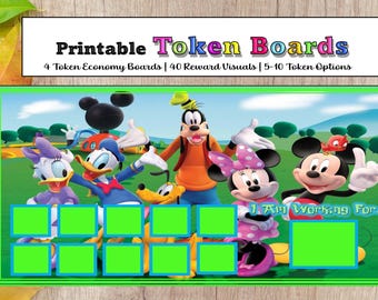 Musse Pigg Klubb-markettavlor, Disney-markettavla | 5 och 10 marker, visuella element, BCBA, RBT, specialpedagogik, visuella element, förstärkning, RBT, aba
