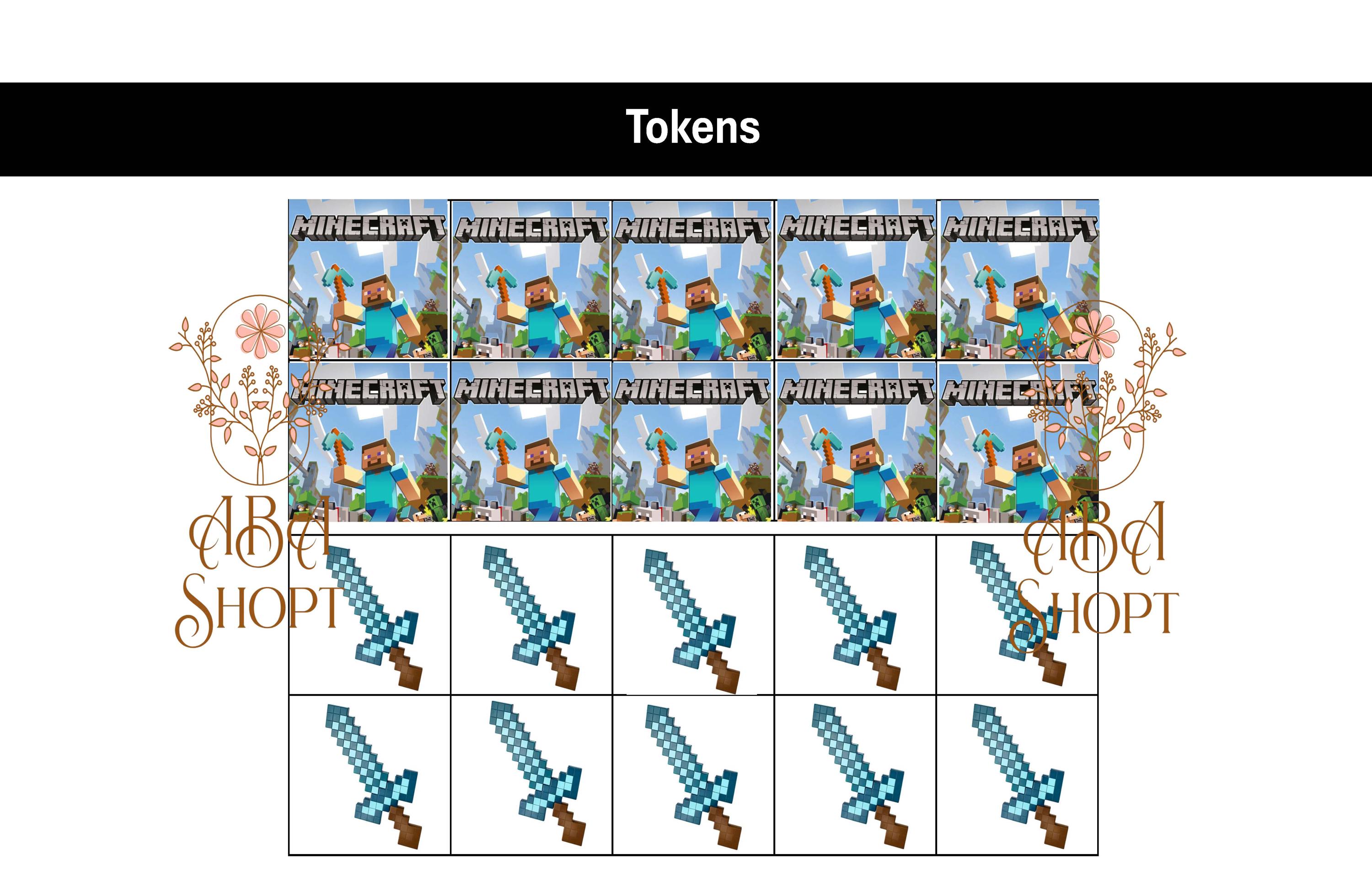 Minecraft Token Board Economy With 4-10 Token Board Options, ABA ...